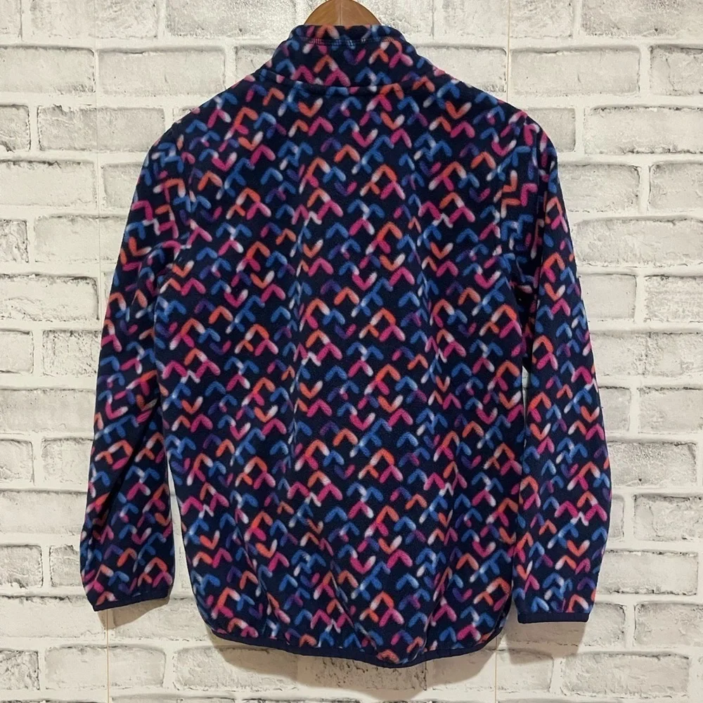 Girl’s Eddie Bauer multicolor fleece geometric print 1/4 Zip Pullover Lg 14/16